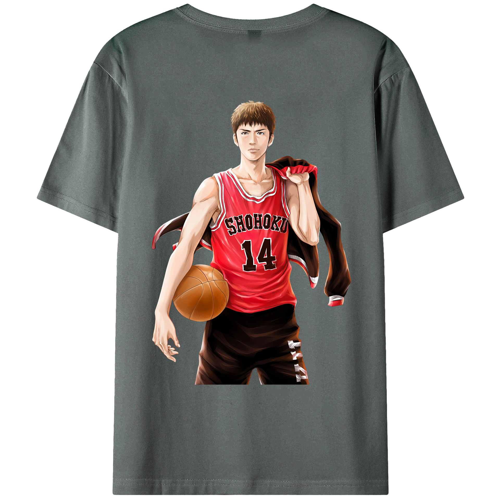 （画像用） SLAM DUNK／スラムダンク 綿100％ メンズ半袖Tシャツ（バックプリント） 通気性
